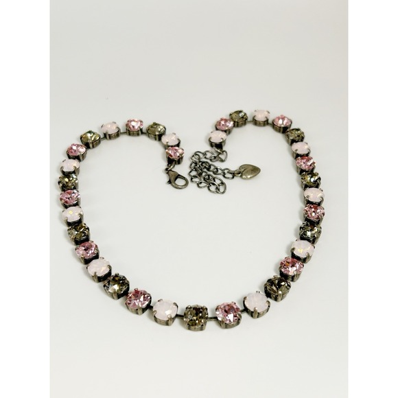 Valentine Cup Chain Necklace Pink Cup Chain Tennis Necklace Pastel Necklace - Picture 2 of 3